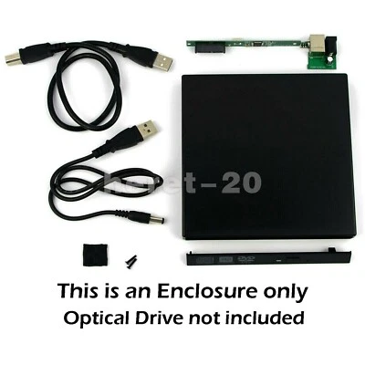 External USB2.0 Enclosure 12.7mm Internal SATA DVD CD Burner Drive Caddy Case - Image 1 of 4