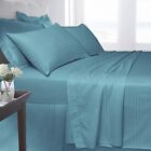 Luxurious 100% Egyptian Cotton Flat Bed Sheet, T250 Stain Stripe Soft Top Sheets