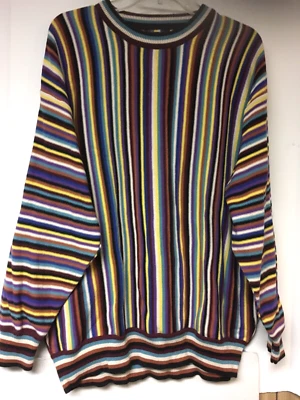 Alexander Julian Colours Striped Knit Crewneck Sweater - Size Large new No Tag - Image 1 of 3