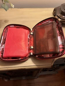 Nordstrom Zippered Make-Up Bag Multi Compartment Red Waterproof NWOT - Picture 1 of 10