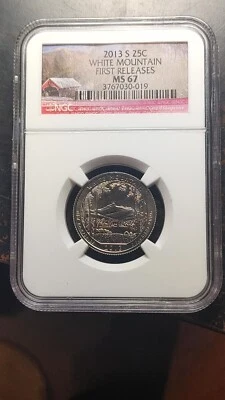 2013 S White Mountain Parks Quarter 25C NGC MS67 First Releases             3206 - Image 1 of 4