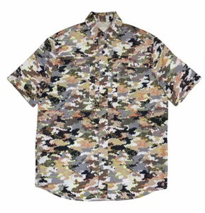 Reel Legends Short Sleeve Fishing Shirt Digital Camo Print Button Up Size Small - Picture 1 of 9