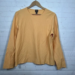 Eileen Fisher Top Womens Size Large Orange Textured Round Neck Long Sleeve - Picture 1 of 8