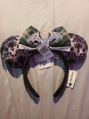 Papel pintado murciélago anfitriona mansión embrujada parques Disney orejas de Minnie diadema nueva con etiquetas Foto 1 de 3