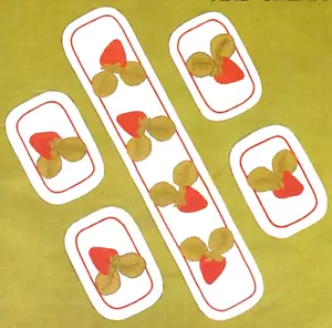ROPA DE MESA ~ ""Fresas y crema"" ~ Corredor de mesa y manteles a juego - Imagen 1 de 3