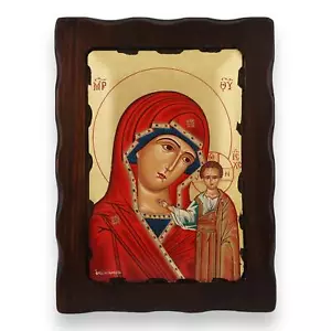 Icona di Nostra Signora di Kazan - Icona greco-ortodossa bizantina fatta a mano - Foto 1 di 8