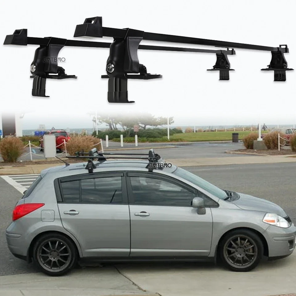 Portaequipajes de carga con barra transversal de techo para auto de 54" con bloqueo para Nissan Versa Foto 1 de 4