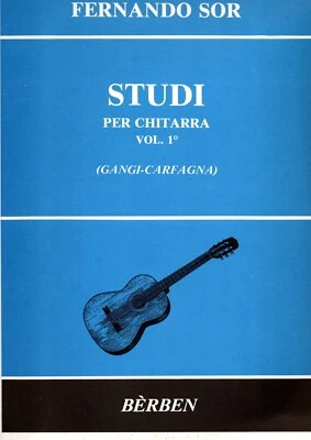 Fernando Sor Studi per chitarra Vol. 1 Revisione Ganci Carfagna edizione Berben - Immagine 1 di 3