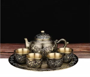High grade retro bronze tea set creative kungfu tea set 002# - Picture 1 of 6