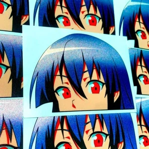 AKAME REFLECTIVE ANIME GIRL PEEKER STICKER AKAME GA KILL! CAR DECAL - Picture 1 of 2