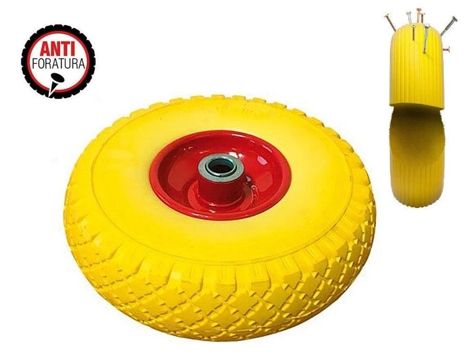 RUOTA RUOTE GOMMA GOMME PIENE CARRELLO PORTAPACCHI TRASLOCO 260X85 ANTI FORO TOP - Immagine 1 di 1