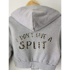 I Don't Give a Split Girlie Cropped Zoodie - Picture 1 of 3