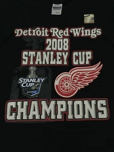 New 2008 Detroit Red Wings Stanley Cup Champions Shirt ~ Size Medium - Picture 1 of 3