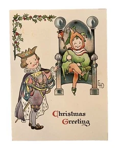 Vintage Ethel H DeWees CHRISTMAS Greetings Card Artist EHD Ernest Nister London - Picture 1 of 4