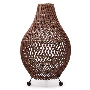1 X Rattan Table Lamps - Dark Brown - Picture 1 of 4