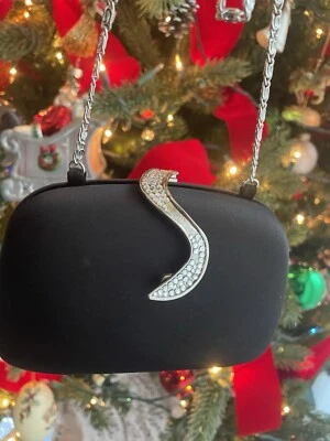 Vintage Carlo Fellini negro satinado noche Foto 1 de 4