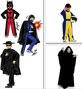 BOYS SUPER HERO COSTUMES ZORRO BATMAN NASCAR SEWING PATTERN 7-14 McCalls 5952 - Picture 1 of 8