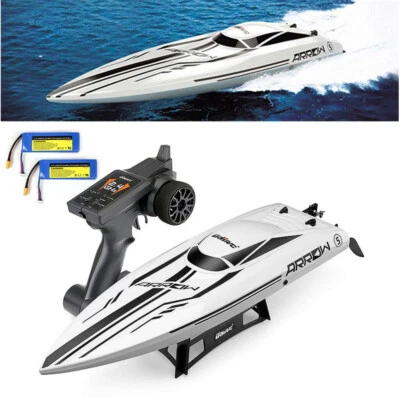 RC Racing Boat Brushless 50km/h Electric Remote Control Boat RTR with 2x Battery - Image 1 of 4