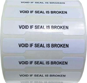 Void If Seal is Broken Food Tamper Evident Labels 0.5 x 2.75 Inch 500 Total - Picture 1 of 8