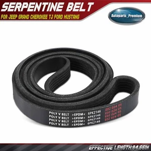84.66 in Serpentine Belt for Jeep Grand Cherokee TJ Ford Mustang Dodge Charger - Picture 1 of 9