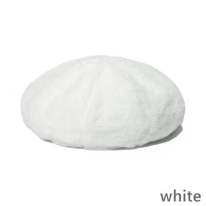 Women Faux Rabbit Fur Beret Hat Warm Beanie Brimless Cap Plush Furry Beret Hat - Picture 1 of 17