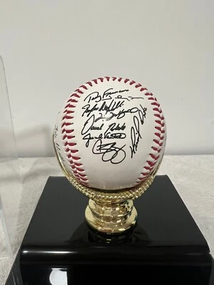 2004 World Series Boston Red Sox FotoBall Baseball with Case printed  signatures - Image 1 of 4