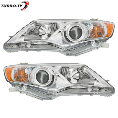 Clear Headlights Driver&Passenger Side For Toyota Camry 2012 2013 2014 Halogen - Imagem 1 de 4