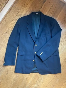 Vintage ORVIS 3/2 Roll Blazer 46L Navy Blue Jacket Gold Buttons Sport Coat USA - Picture 1 of 9