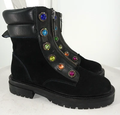 Курт Гейгер Лондон Бобби черный боя замшевые ботинки стразы размер 6,5 новый.  DB4 - Изображение 1 из 4
