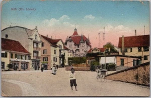 Escena callejera postal vintage 1930 RUTI, Suiza - Madison, Wisc. Cancelar - Imagen 1 de 2