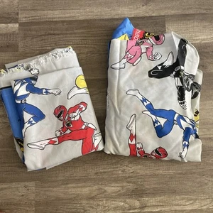 Vintage 1994 Mighty Morphin Power Rangers Sheet Set 2 Piece - Flat, Fitted - Picture 1 of 5