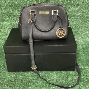 MICHAEL KORS Black Leather Small Fulton Crossbody Bag Purse - Photo 1/12