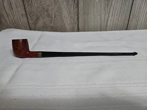 IMPORTED BRIAR ITALY 11" Long Stem straight TOBACCO PIPE "TELEVISION", VTG - Picture 1 of 17