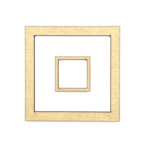Wooden Hollow Cut Out Square 3mm MDF Blank Craft Shape Decoration - Picture 1 of 6
