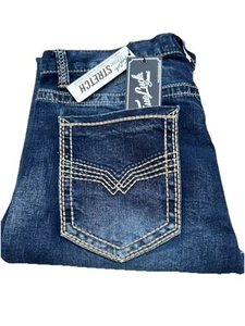 True Luck klassische Stretch Bootcut Herrenjeans Größe 34x30 - Bild 1 von 2