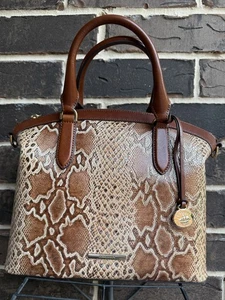 NWT Brahmin Duxbury Multi Wailua Satchel Lthr python neutral brown multi texture - Picture 1 of 7