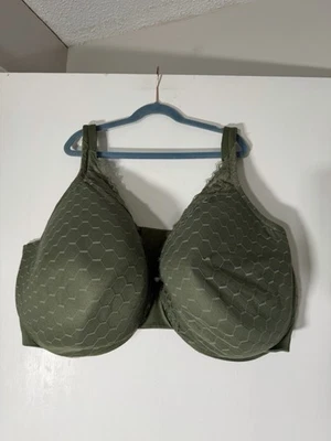 Cacique Lightly Lined Full Coverage Bra 50H Green Underwire Lane Bryant See Desc - Image 1 of 4