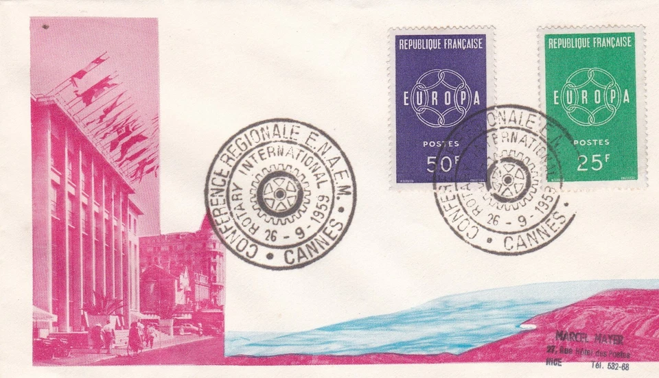 FRANCE 1959 FDC EUROPA YT 1218 ET 1219 - Photo 1/1