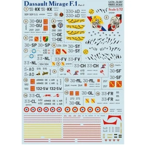 Print Scale 72-397 Decal for airplane 1:72 Mirage F.1CG Part 2 Waterslide Decals - Bild 1 von 24