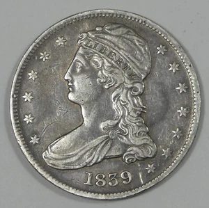 1839 Capped Bust/Reeded Edge Half Dollar EXTRA FINE Silver 50c - Picture 1 of 4
