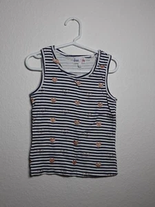 (7) FreeStyle Blue & White striped tank w Hearts - Picture 1 of 5
