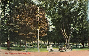 Lewiston ME The Common Popcorn Wagon Park Postcard - Picture 1 of 2