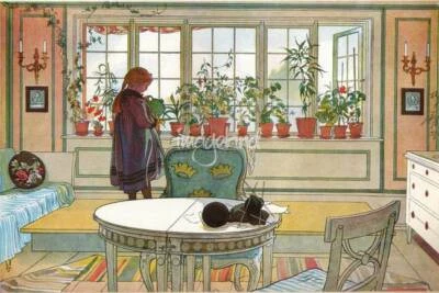 Póster - Carl Larsson, Flores en el alféizar de ventana, 1894, Foto 1 de 4