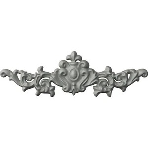 Ekena Millwork 12"W x 3 3/4"H x 5/8"P Marcella Small Leaf with Scrolls Onlay - Picture 1 of 10