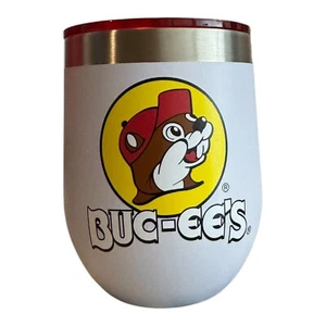 NEW Buc-ee's Wine Travel Tumbler White w/ Gray Top 10oz Cup Yukon Outfitters - Picture 1 of 4