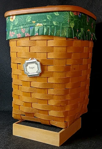 Longaberger Basket 1997 Rare Canister Sugar Canister with Lid Liner Protector Cover