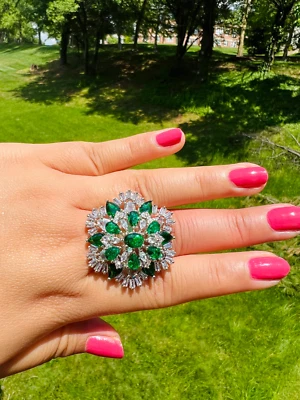 Anillo indio talla única para fiesta de bodas/festival/estilo AD/diamante americano Foto 1 de 4