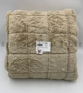 Pottery Barn Fluffy Faux Fur Blanket Sand Beige Full Queen #Z1104 - Picture 1 of 4