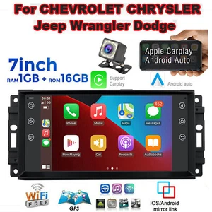 APPLE CARPLAY CAR RADIO STEREO GPS WIFI ANDROID 12.0 7" FITS JEEP WRANGLER DODGE - Picture 1 of 12