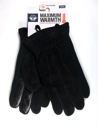 Guantes Dockers para Hombres Grandes Máximo Calidez Negro Gamuza Fácil Mensaje de Mensajes NUEVOS NUEVOS CON ETIQUETAS Foto 1 de 4